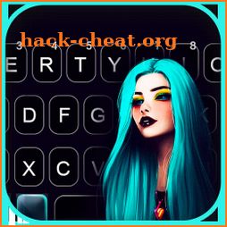 Neon Goth Girl Keyboard Background icon