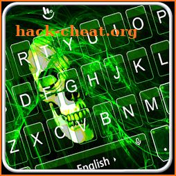 Neon Green Light Skull Keyboard Theme icon