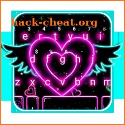 Neon Heart Wings Keyboard Theme icon