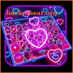 Neon Hearts Keyboard Theme icon