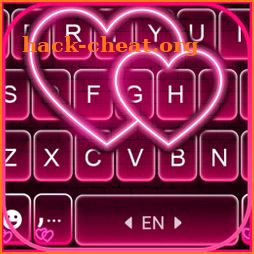 Neon Hearts Love Keyboard Background icon