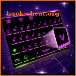 Neon Keyboard Theme with Emoji icon