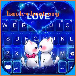 Neon Kitten Love Keyboard Background icon