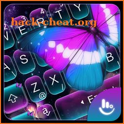 Neon Light Butterfly Keyboard Theme icon