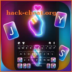 Neon Light Heart Keyboard Background icon