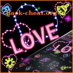 Neon Light Love Hearts Theme icon