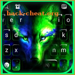Neon Light Wolf Keyboard Background icon