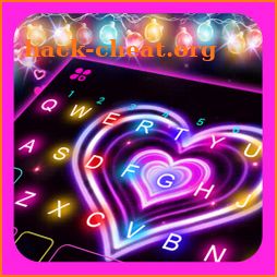 Neon Lights Heart Keyboard Theme icon