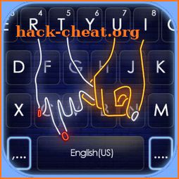 Neon Love Hands Keyboard Background icon