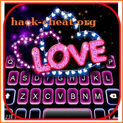 Neon Love Hearts Keyboard Theme icon