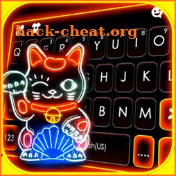 Neon Luck Cat Keyboard Background icon
