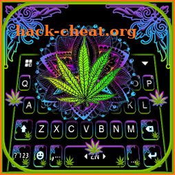 Neon Mandala Weed Keyboard Background icon