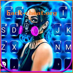 Neon Mask Girl Keyboard Background icon