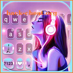 Neon Music Girl Keyboard Theme icon