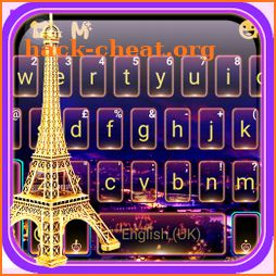Neon Paris Night Tower Keyboard Theme icon