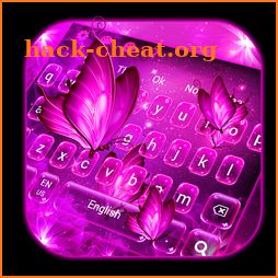 Neon Pink Butterfly Keyboard icon