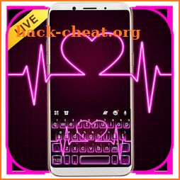 Neon Pink Heart Keyboard Theme icon