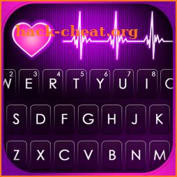 Neon Pink Heartbeat Keyboard Background icon