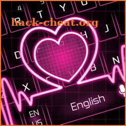 Neon Pink Love Heart Keyboard icon