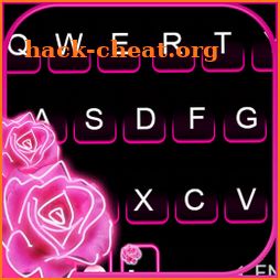Neon Pink Rose Keyboard Background icon