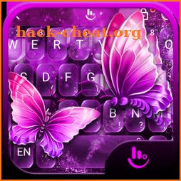 Neon Purple Butterfly Keyboard Theme icon
