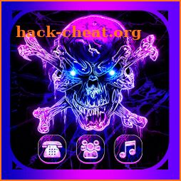 Neon purple skull theme icon