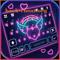 Neon Rainbow Heart Keyboard Background icon