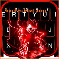 Neon Red Cool Dj Keyboard Theme icon