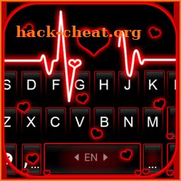 Neon Red Heartbeat Keyboard Theme icon