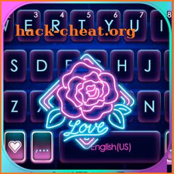 Neon Rose Love Keyboard Theme icon