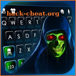 Neon Scary Skull Keyboard Background icon
