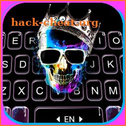 Neon Skull King Keyboard Background icon