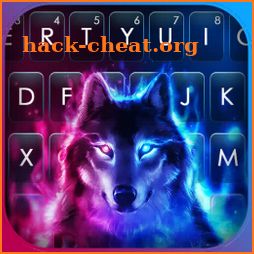 Neon Smokey Wolf Keyboard Background icon