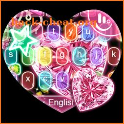 Neon Sparkling Heart Keyboard Theme icon