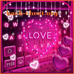 Neon Streaks Heart Keyboard Background icon