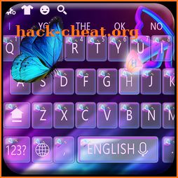Neon Violet Butterfly Keyboard icon