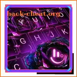 Neon Violet Flower Keyboard Theme icon