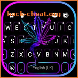 Neon Weed Black Keyboard Background icon