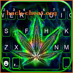 Neon Weed Illusion Keyboard Background icon