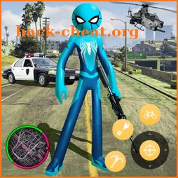 New Spider Stickman Rope Hero Shooting Crime 2020 icon