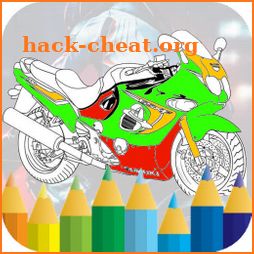 ninja sport motorbike coloring icon