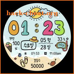 NW096한글: Digital watch face icon