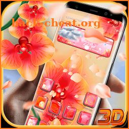 Orange Orchid Flying Petals Theme icon