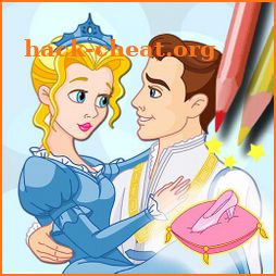 Paint and color drawings of the Cinderella tale icon