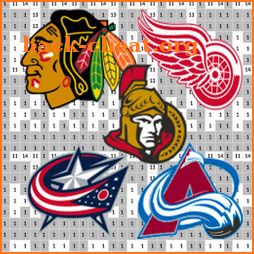 Paint by Number Ice Hockey Logo:Pixel Art Coloring icon