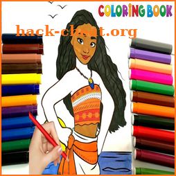 painting moana coloring book drawings learning icon