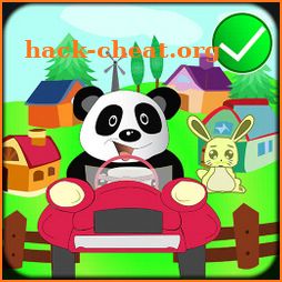 Panda animal zoo transporter bus icon