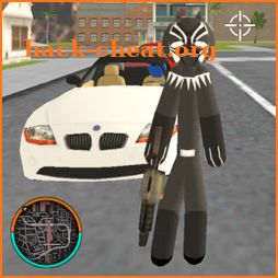 Panther Stickman Rope Hero Crime City Battle icon