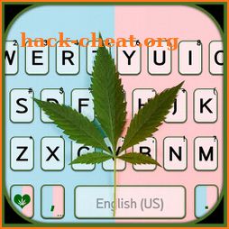 Pastel Weed Leaf Keyboard Background icon