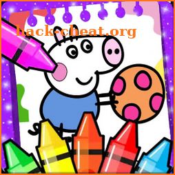 peppo pink coloring pigs icon